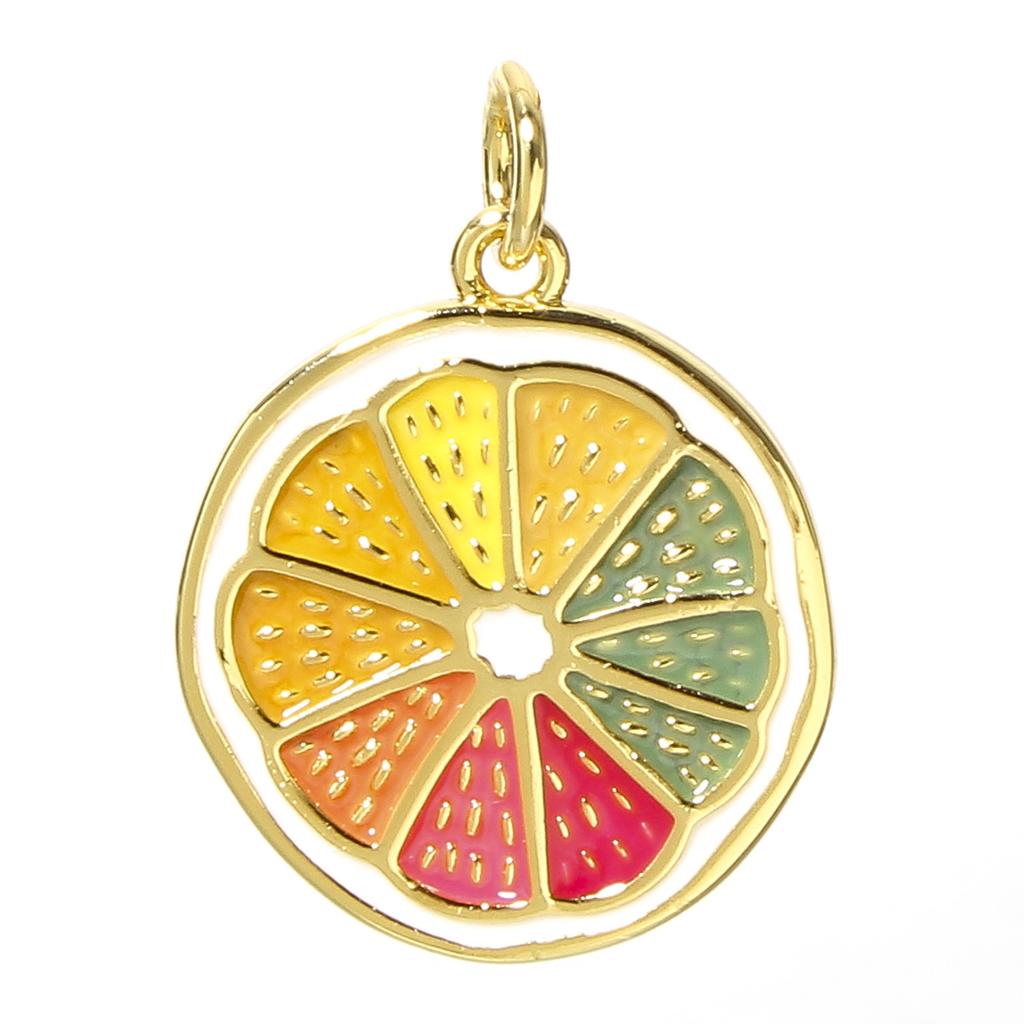 1PC 3D Brass Charms Fruit Banana Watermelon Pendant 18K Gold Plated Strawberry Lemon Enamel Charms For Necklace Jewelry Making