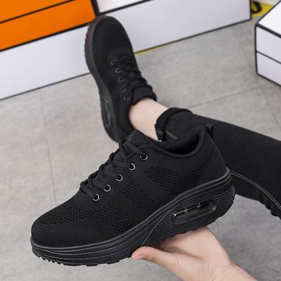 New Women's Shoes Rocking Shoes Thick Bottom Flying Woven Air Cushion Shoes Fashion Casual Shoes Comfortable Women's Shoes