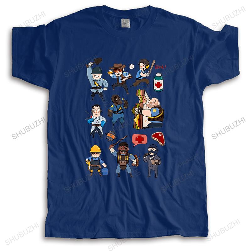 Men Fashion Brand T-shirt O-neck Tshirt Team Fortress 2 - All Characters Classes with TF2 Logo Unisex Tee-shirt Teenagers Tops