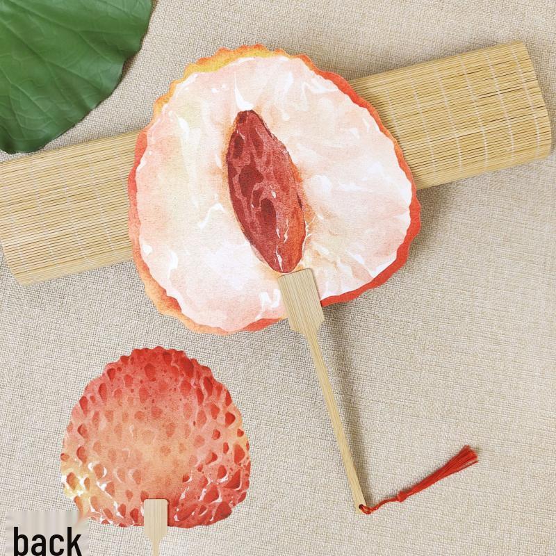 Набор круглых вееров с ручной росписью  Фрукты