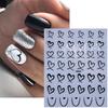 3/4pcs Black White Pink Love Nail Art Stickers 3D Lines Love Nail Decals DIY Adhesive Slider Valentine Manicure Decoration