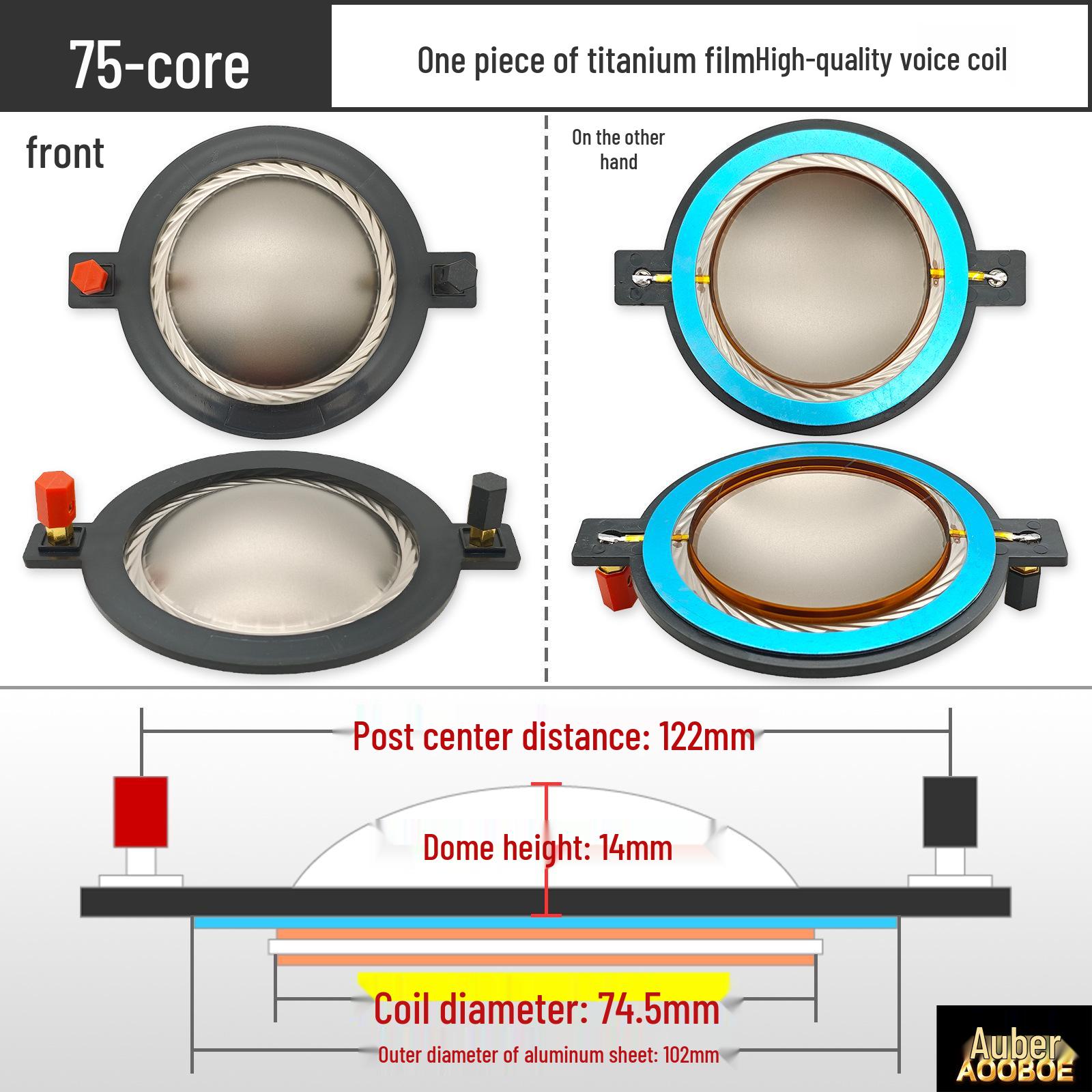 

Высокочастотный 75-жильный 74,5-мм титановый диафрагменный динамик, аксессуар для звуковой катушки - Модель 33XT