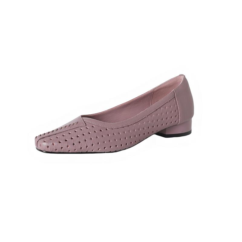 Fashion Women's new leather sheepskin spring and summer hollow breathable comfortable low order shoes retro perforated shoes