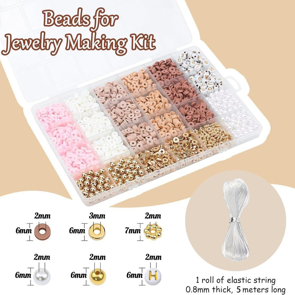 24 Grid Clay Bead Soft Pottery Sheet Diy Jewelry Accessories Kit Ccb Bead Bead Necklace Bracelet Production