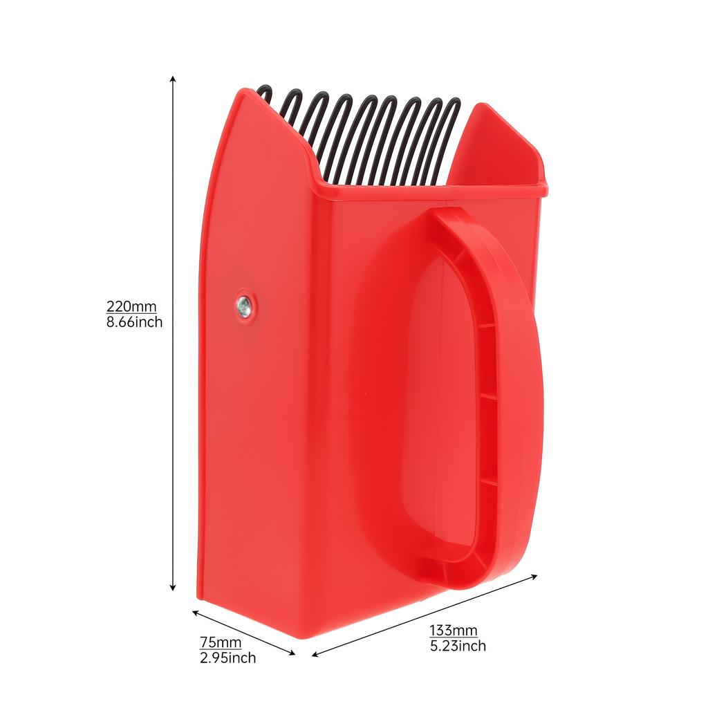 Heavy-Duty Red Plastic Berry Picker with Metallic Comb & Ergonomic Handle 800-900 Capacity Blueberry Rake for Elderberries