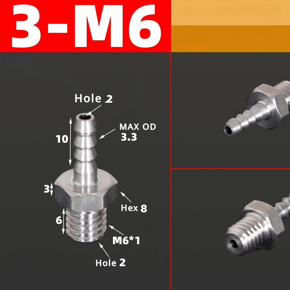 M3 M4 M5 M6 M8 M10 M12 M14 M16 Metric Male To 3 4 5 6 8 10 12 Mm Hose Barb Nipple 304 Stainless Steel Pipe Fitting Air Water Gas