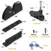 Black Color Outdoor Door Lock Nylon Material Spring Loaded Self-Locking Door Kit 2 Sided Locking Durable Non-rusting