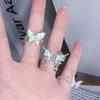 Mint Matcha Milk Green Butterfly Open Ring Women'S Niche Design Small Fresh And Cold Ring