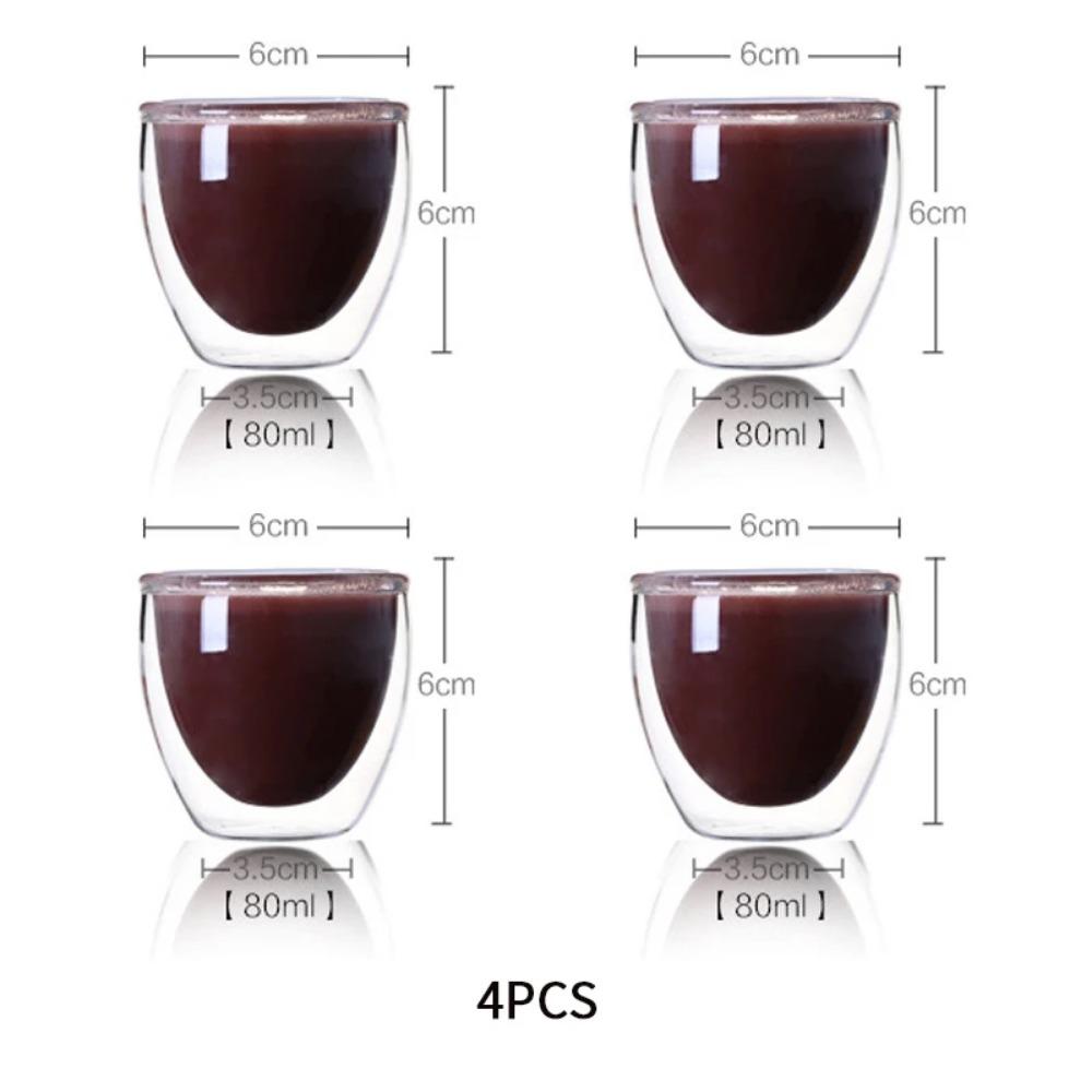 Heat-Resistant Double Wall Glass Cup Milk Whiskey Tea Beer Transparent Beer Espresso Coffee Cup Drinkware Cups Drinking Glasses