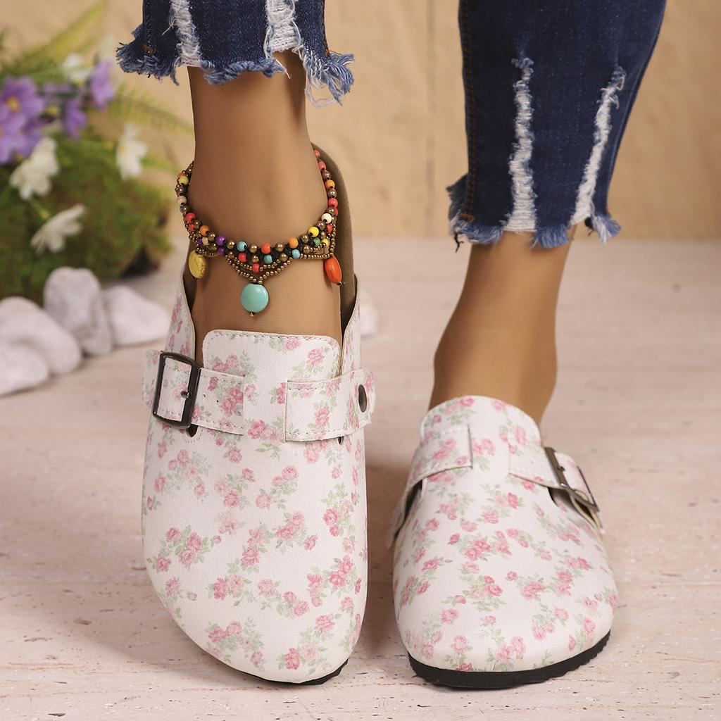 Mode Damslippers Casual Mysiga Sandaler Mode Mules Slippers Damer Nya Retro Enfärgade Platta Damskor Baotou Tofflor Damer