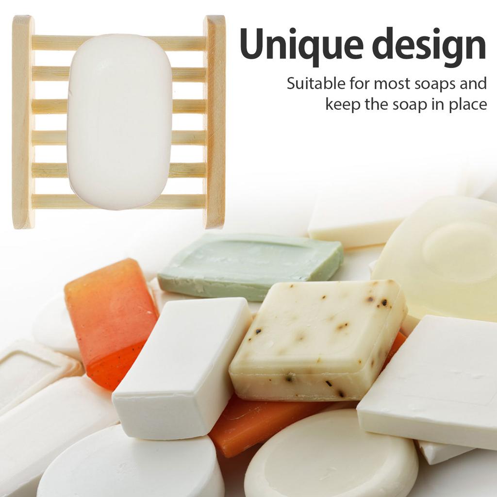 10/20Pcs Wooden Soap Holder for Shower Self Draining Bathroom Soap Tray for Bathroom Kitchen Sink Soap Saver Wooden Soap Dish