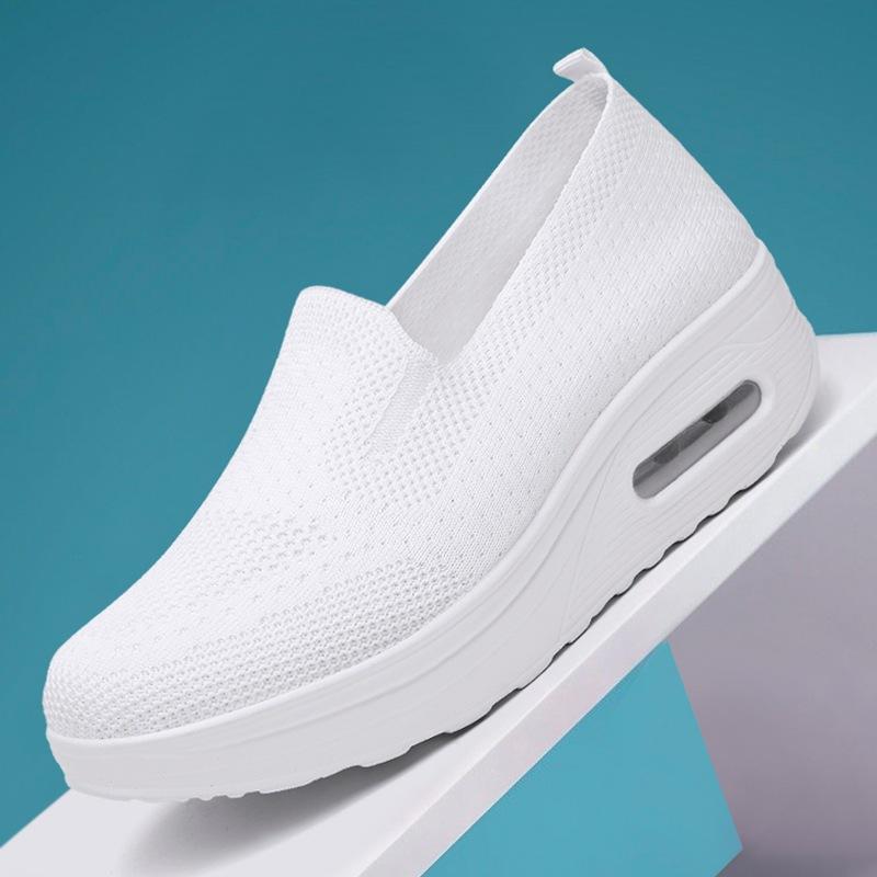 Low Cut Rubber Shoes For Women Slip On White Casual Walking Shoes Fashion Comfortable Shoes