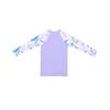 Girls' Two-Piece Long Sleeve Sporty Swimsuit with Rabbit Design and Sun Protection