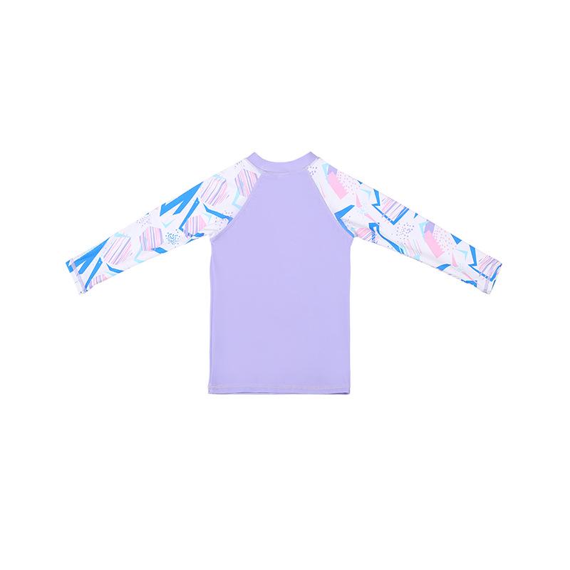 Girls' Two-Piece Long Sleeve Sporty Swimsuit with Rabbit Design and Sun Protection