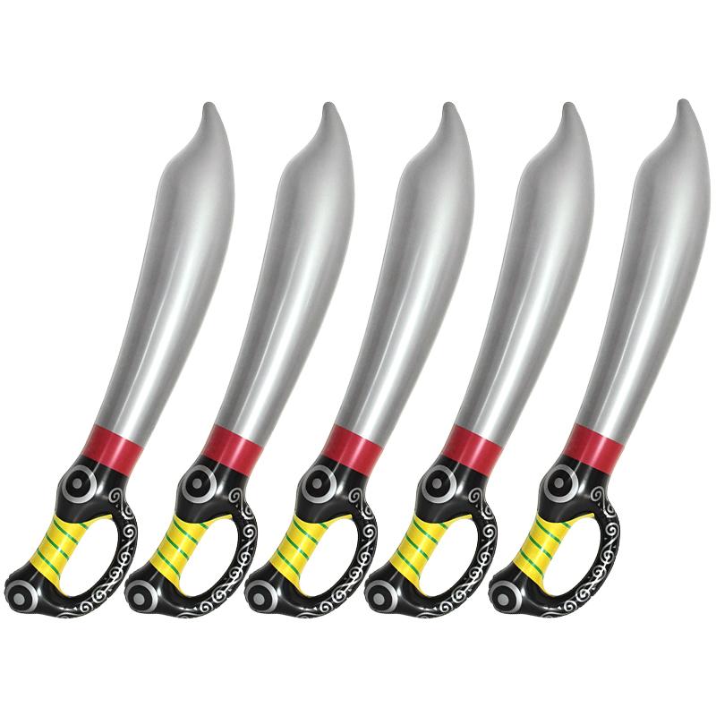 5Pcs Pirate Party Inflatable Sword Kids Pirate Theme Birthday Party Decor Favors Gift Toy Halloween Captain Cosplay Supply Props