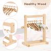 2Pcs Miniature Clothes Rack Wooden Doll Clothes Closet with 12 Hanger Mini Floor Drying Rack Clothes Storage Rack Small Wardrobe
