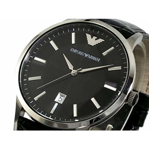Emporio Armani Men's Quartz Leather Strap Watch, Black, AR11186, Perfect for School Entrance Ceremonies, Civil Service Employees, or Father's Day