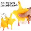 Funny Mini Chicken Keychain Soft Squeezable Toy Plastic Hen And Egg Stress Relief Toy Novelty Gag Gift for Kids And Adults