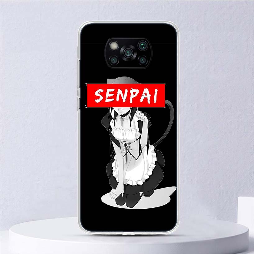 Sugoi Senpai Japanese Anime Waifu Soft Case For Xiaomi Poco X3 NFC X4 M4 Pro M3 M2 Phone Cover F3 F2 F1 Mi Note 10 Lite A3 A2 A1