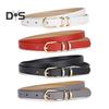 Women Belt Adjustable Multi Holes Design Thin Belt Faux Leather Pin Buckle Belt Solid Color Jeans Pants Belt Costume Accessories