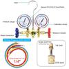 New Air Conditioning Pressure Gauge with Hose and Hook 3 Way AC Diagnostic Manifold Gauge Set for Freon For R12 R22 R404A R134a