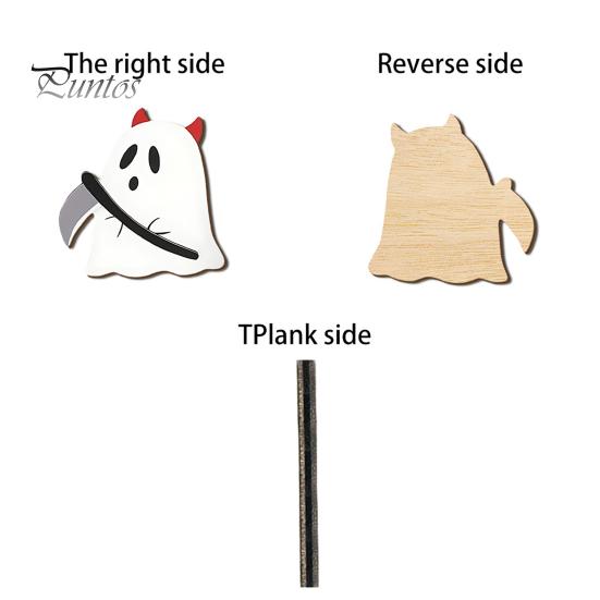 Small Bag Hanger for Bathroom Halloween Themed Wall Hook, Decorative Ghost Pattern Key Hanger, Self Easy Install Adhesive Hook Backing Wood