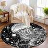 Boho Style Black White Bee Area Rug Anti-slip Floor Mat for Living Room Bedroom Home Decor Vintage Ethnic Pattern Carpet