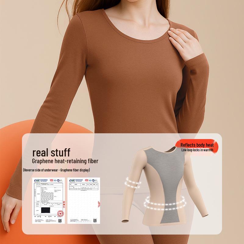 Graphene High Elastic Women's Plus Size Slimming Underwear Set - Warm Autumn Winter Base Layer