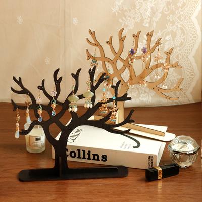 Retro Earring Tree Wooden Jewelry Storage Racks Creative Branch-shaped Wooden Ornaments Home Desktop Jewelry Display Stand