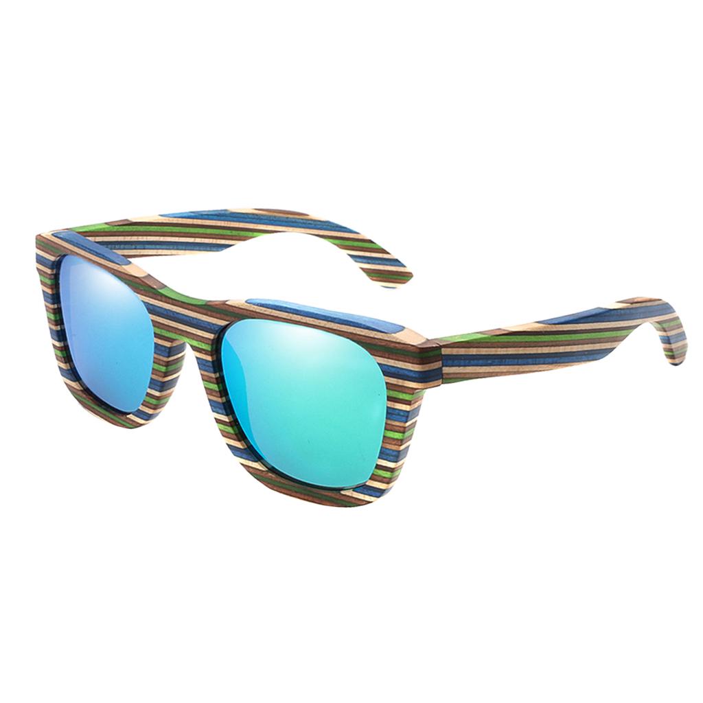 1 high-quality wooden sunglasses UV400, unisex women s and men s glasses with зелёный