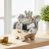 Ceramic Piggy Bank, Mirror Silver, 9.5X7X8.5 Cm