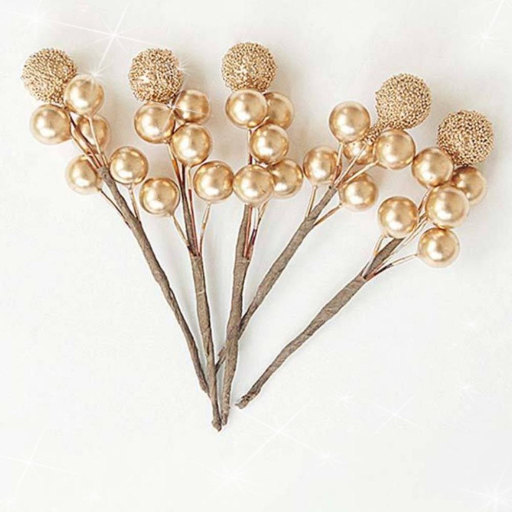 20 Pcs Glitter Christmas Artificial Berries Simulated Gift Box Decorative Berries  Bouquet