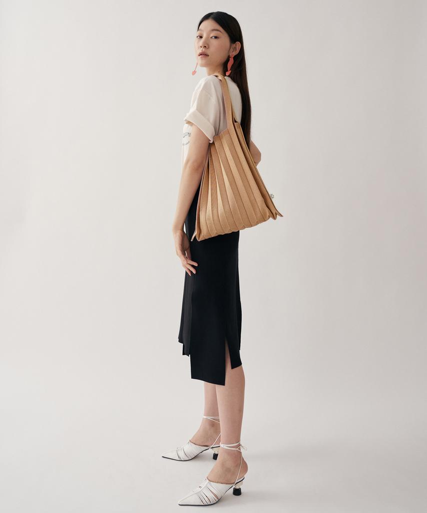 Pleatsmama Shoulder Bag Glitter Gold
