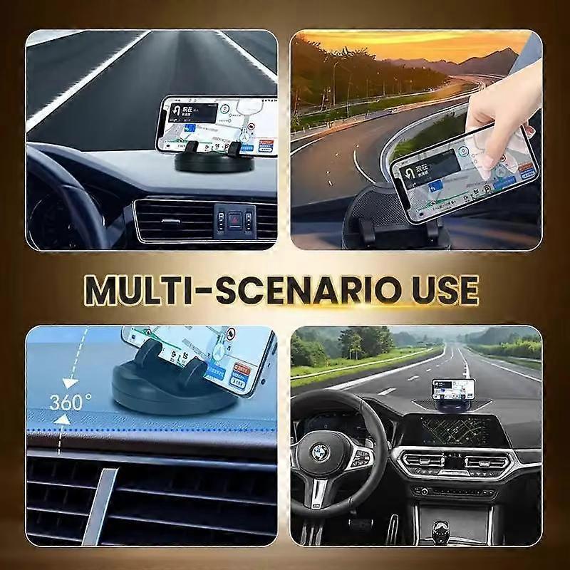 360 Degree Rotatable Car Mobile Phone Holder Desk Dashboard Sticking Phone Mount Bracket Non-Slip Navigation GPS Support In Car with Number Plate