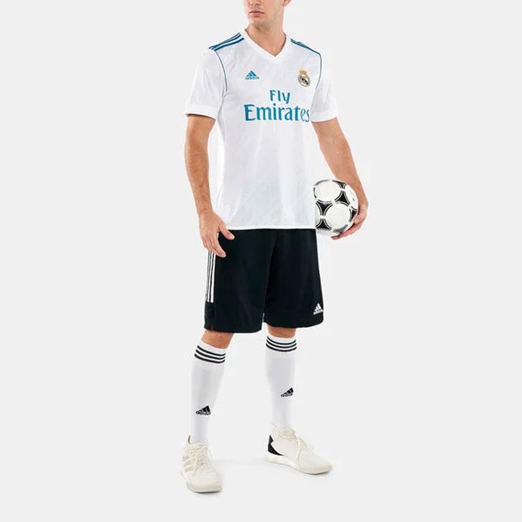 Adidas Real Madrid 17-18 Season Home Jersey With Letter Logo Stripes Men Tops White AZ8059