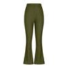 Women's Fashionable  Color Elastic Waist High Waist Pocket Casual Sports Bell Bottom Pants