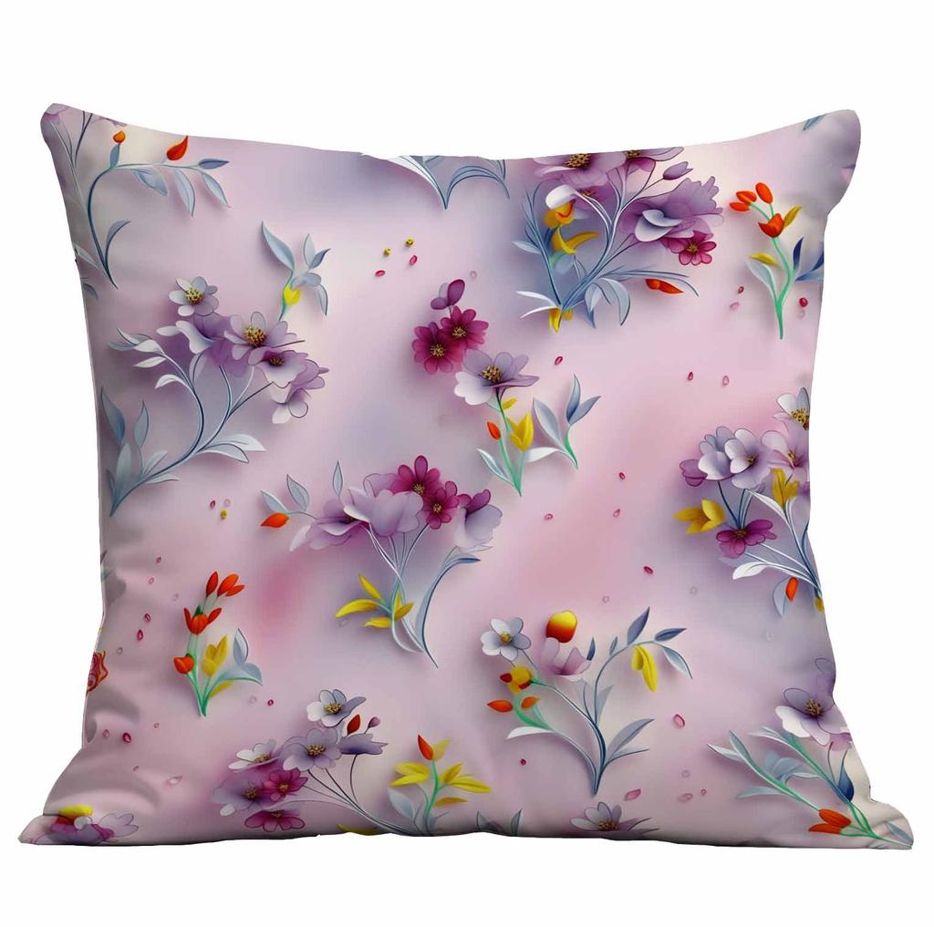 Spring and Summer 3D Floral Print Pillowcase Home Sofa Cushion Pillowcase