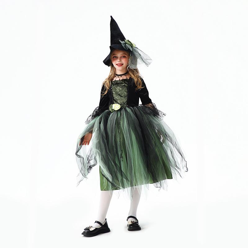 Halloween Children's Costume The Wizard of Oz Mesh Dress Witch Costume Magic Witch Costume Cosplay Show