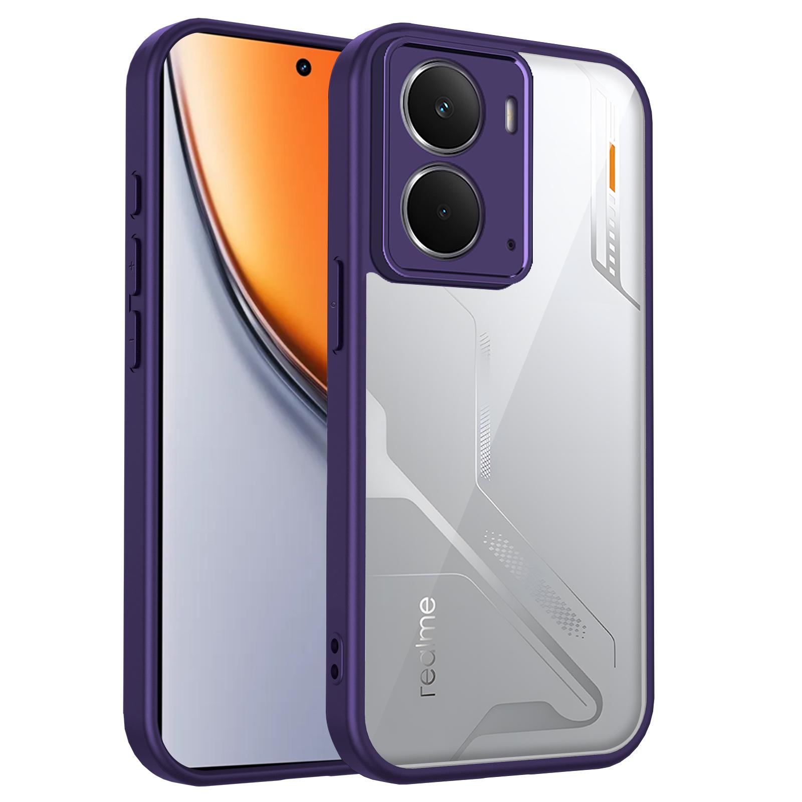 

Чохол Realme P3 5G RMX5079 З повітряною подушкою Ударостійкий Силіконовий бампер Прозора матова задня кришка Жорсткий чохол для Realme P3 RealmeP3 RMX5079 Pc + tpu&Realme P3 фіолетовий