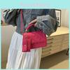Chic Black Pink Blue White Khaki Silver Pu Leather Small Square Shoulder Bag