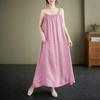 Sleeveless Strap Plus Size Vintage New In Dresses For Women Casual Loose Long Summer Dress