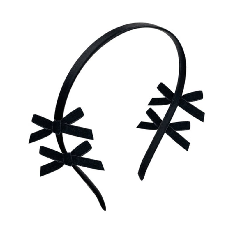 VVV Velvet Mini Ribbon Headband _ Black