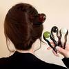 Chinesischer Stil Runde Perle U-förmige Haarnadel Retro Wellenförmige Haarstäbchen für Frauen Acryl Kopf Gewickelte Haare Haarnadel Zubehör