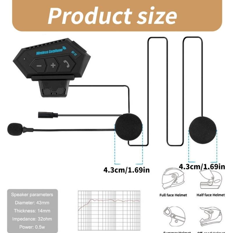 Outdoor Sports Wireless Handsfree Call Helmets Headphones, Wireless Connectivity Suitable for Cyclists Motorbike Riders