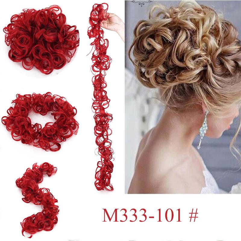 Messy Bun Scrunchie Hair Wrap Fluffy Pony Tail Curly Touseld nScrunchy Updo Donut Chignons für Frauen
