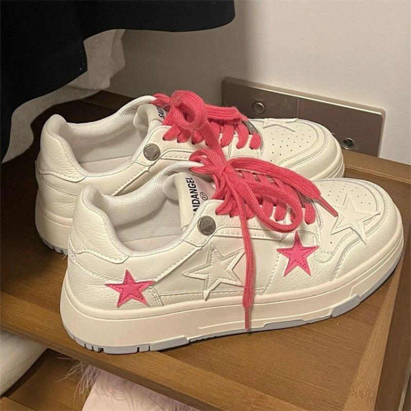 

New star skateboard shoes women s ins Hong Kong trendy shoes thick sole heightening little white shoes casual sports shoes niche women s shoes 40 розовый