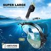 Odoland Snorkel Set, Full Face Diving Mask + Adjustable Fins + Storage Bag, 180-Degree Ultra-Wide Angle, GoPro Mountable, Anti-Fog, Easy to Put On and