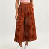 Damen Casual Locker geschnittene Karottenhose mit weitem Bein, elastischem Bund und Taschen