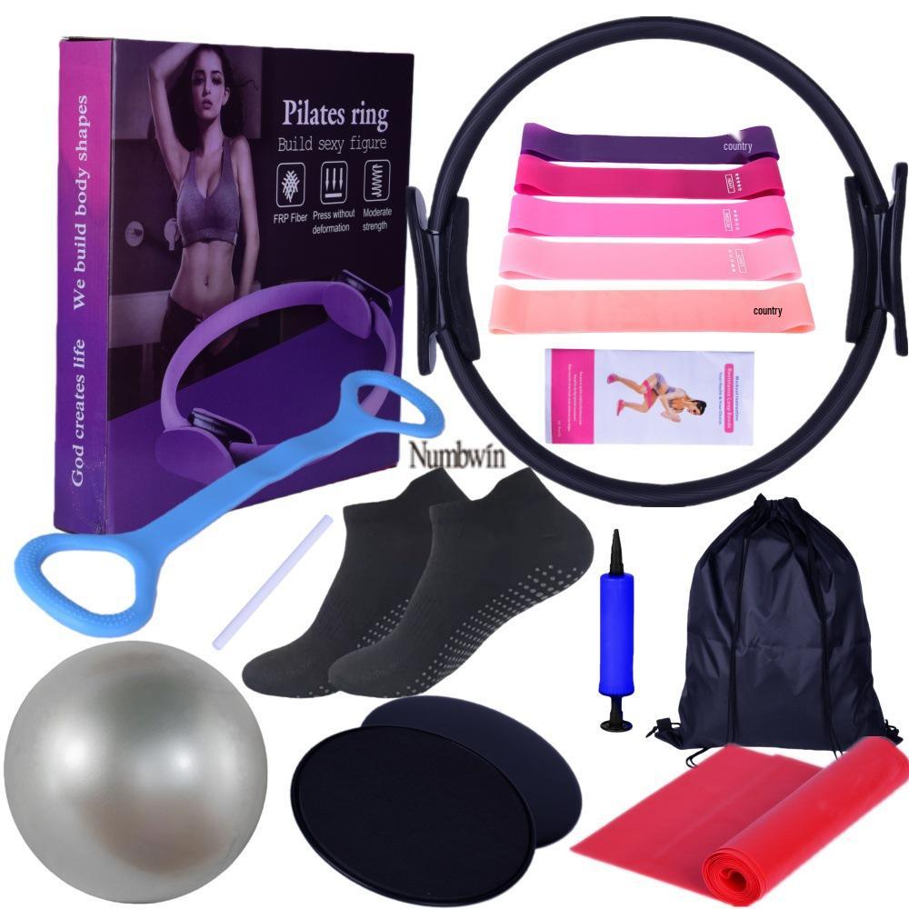Numbwin 17-Piece Yoga & Pilates Set: Resistance Bands, Gliding Discs & More for Home Fitness
