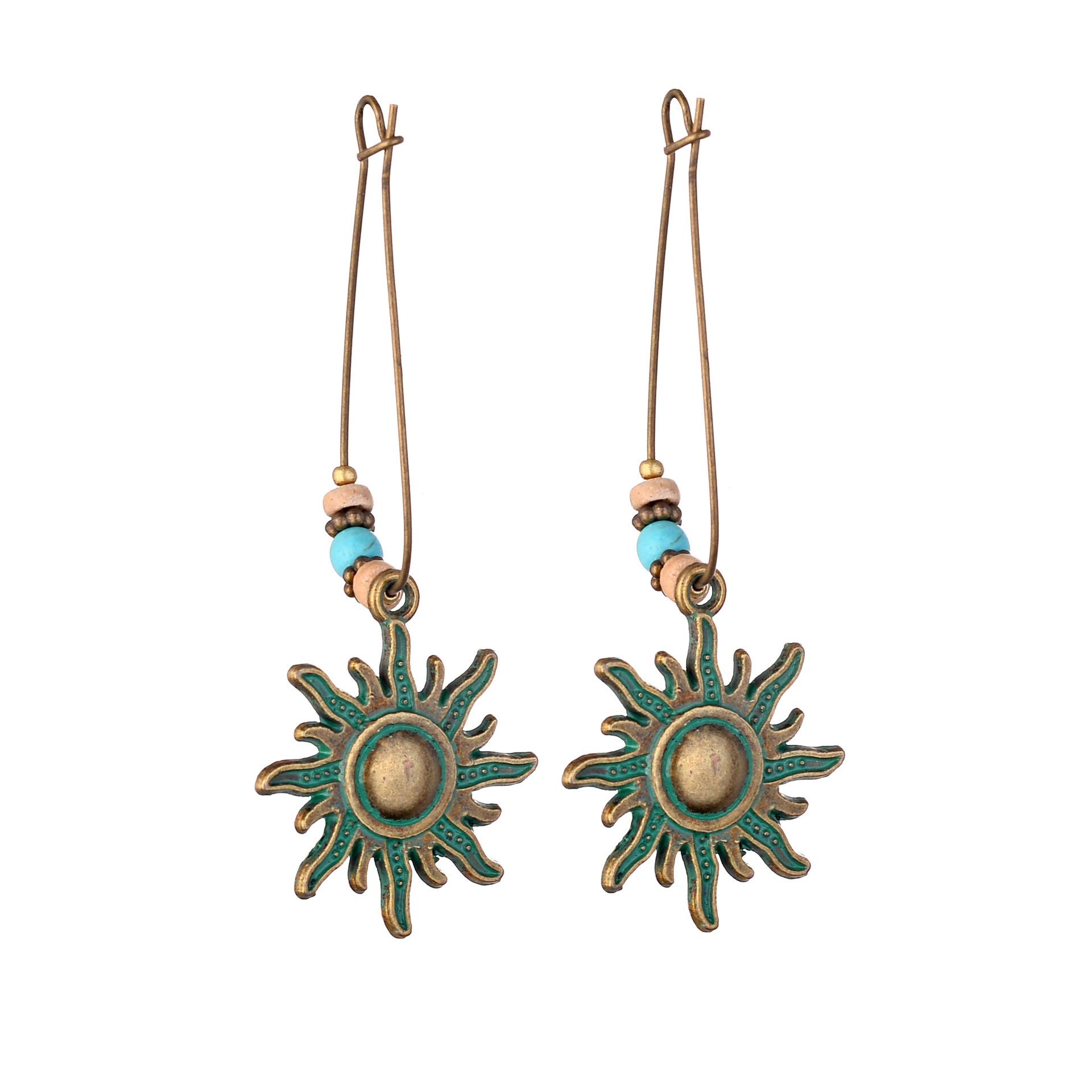 European and American Style Sun Stud Earrings Alloy